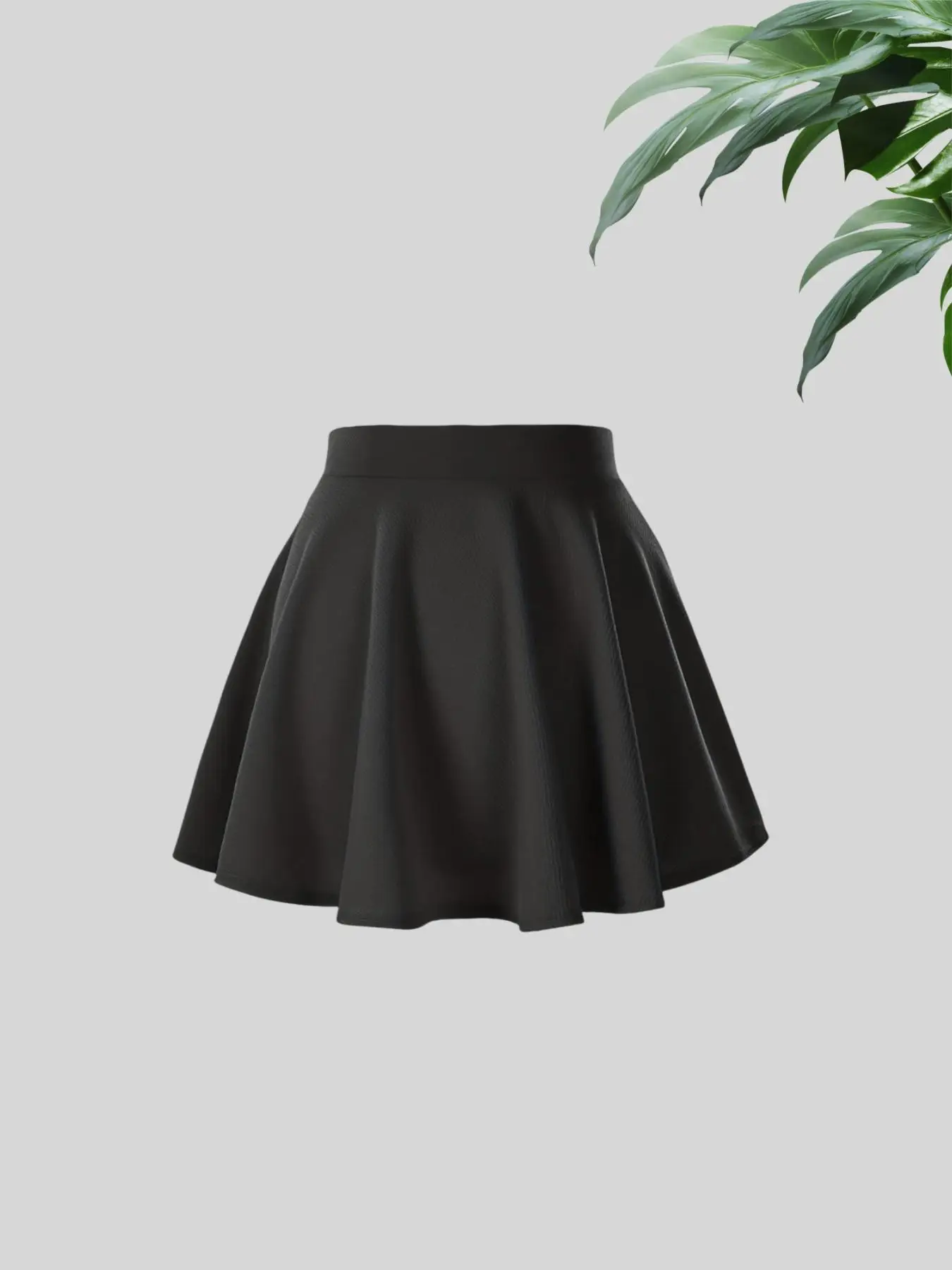 Women's New Fashion Solid Color Casual Comfortable High-Waist Skirt, mini Pleated Skirt
