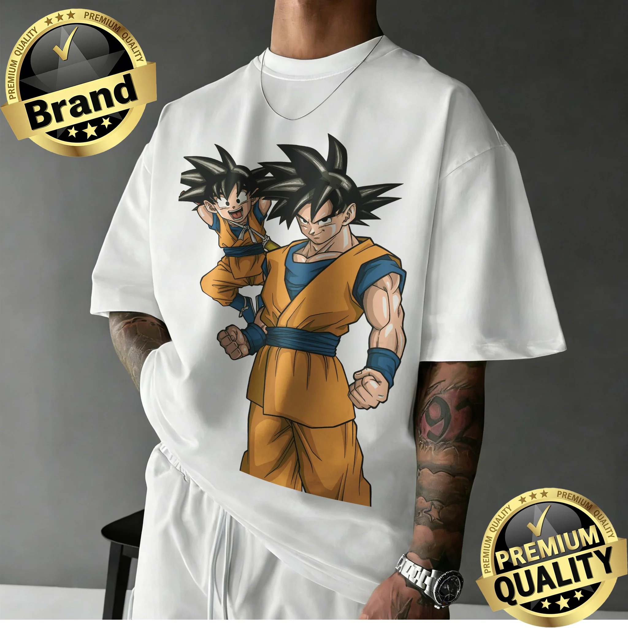 

2026 Summer Classic Dragon Ball T-Shirt 100% Cotton Oversized Goku Growth Print Retro Casual Loose Fit Unisex Comfortable Y2k