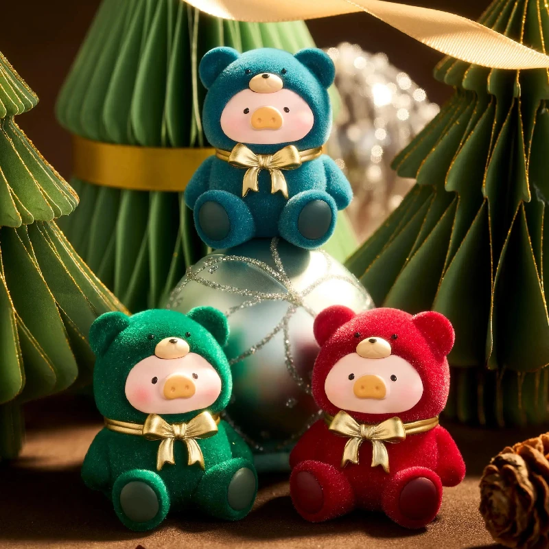 

Lulu Piggy Lulu Teddy Mini Series Winter Trio Limited Hanging Card Kawaii Action Figures Desktop Model Decor Toy Surprise Gifts