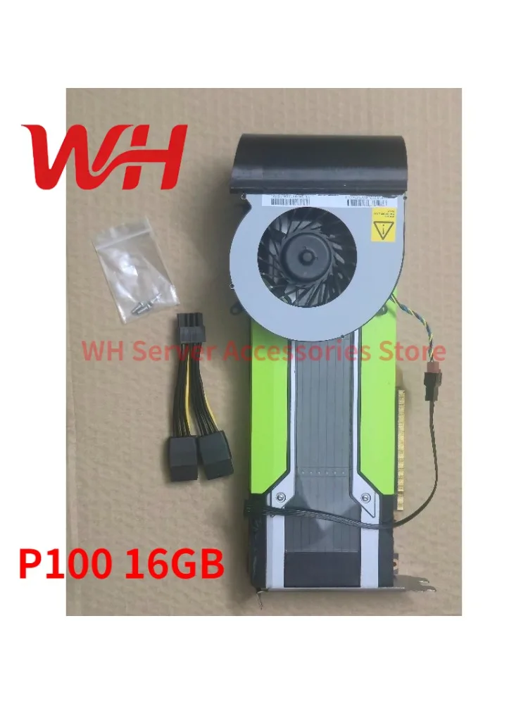 Karta graficzna NVIDIA Tesla P100 16GB HBM2 PCIE z turbowentylatorem do serwerów, do głębokiego uczenia się, obliczeń AI i renderingu. (Curved Fan) — Zdjęcie 2 z 2