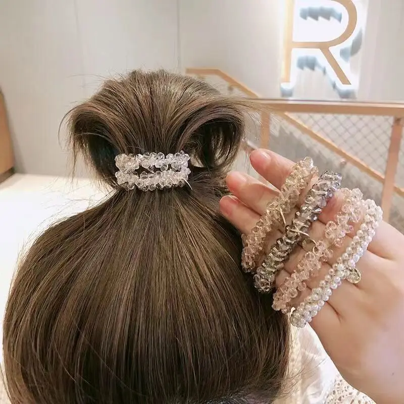 High End and Elegant Korean Crystal Hair Loop Tie with Fashionable Temperament Headband Hair Accessories Light Luxury Hair Rope