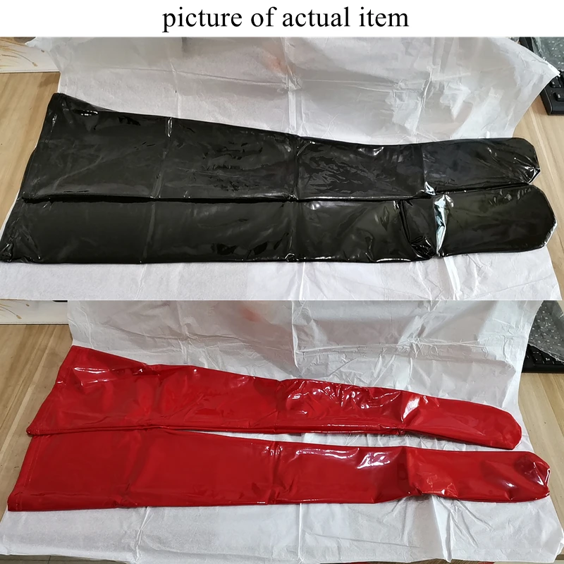 Gothic Wet Look Oberschenkel Hohe Strümpfe Frauen Öl Glänzend PVC Leder Pole Dance Party Strümpfe Sexy Dessous Cosplay Lange Socken