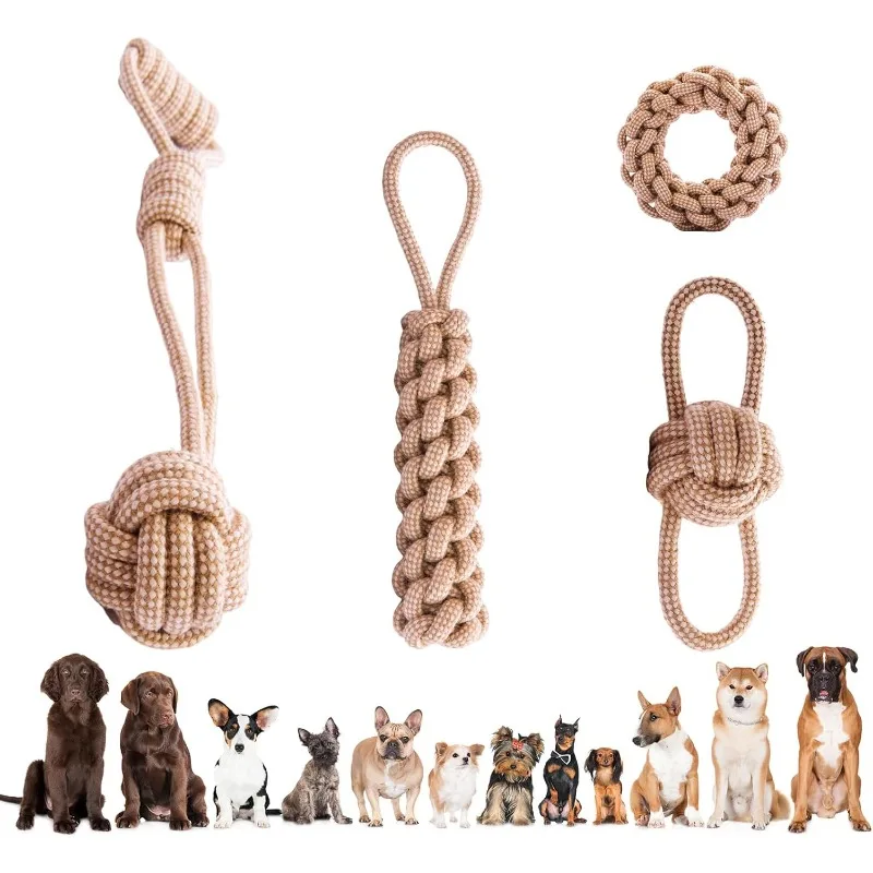 Cat Dog Rope Toys Cleaning Teeth Grinding Teeth Interest Interactive Wear Resistant Knot Toy Play Entertainment Pet Supplies