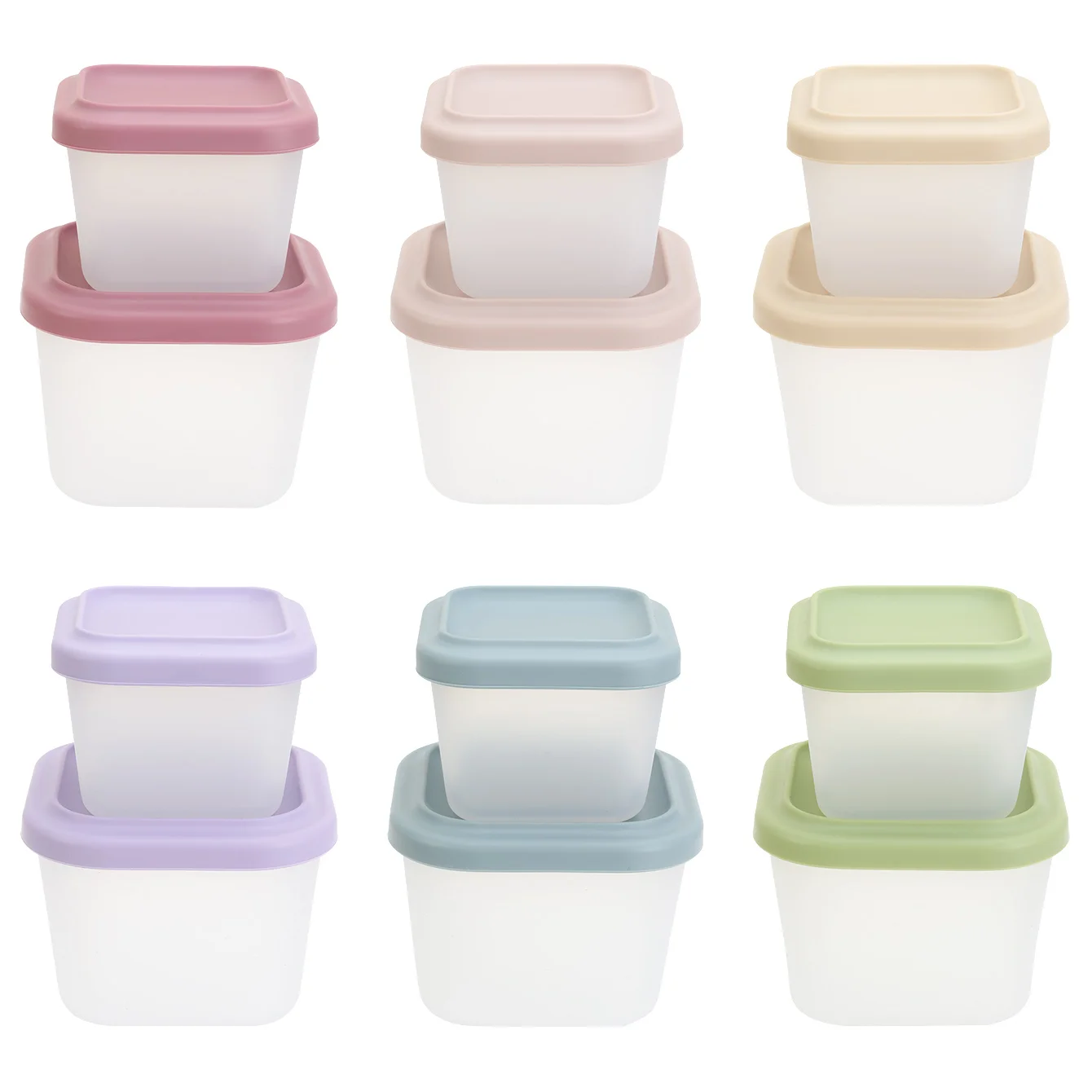 

2PCS BPA Free Silicone Baby Feeding Set Square Keep Fresh Food Storage Box Toddler Kids Weaning Self Feeding Dishes Tableware