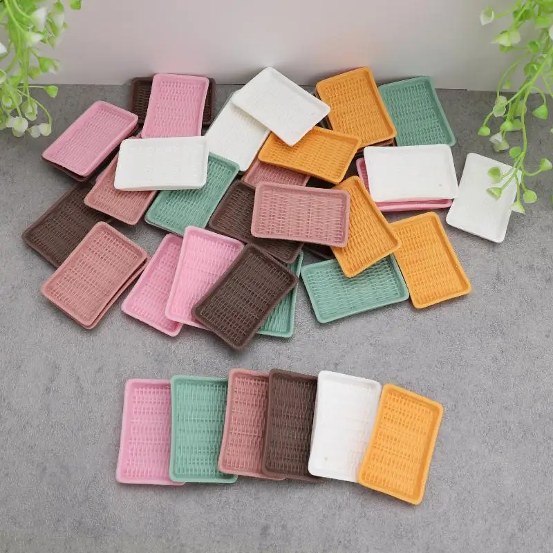 10 szt. Plastikowy zestaw mini sztućców do domku dla lalek, mini symulacja deserów, chleba, talerzy, model, akcesoria do zabawek do domku dla lalek