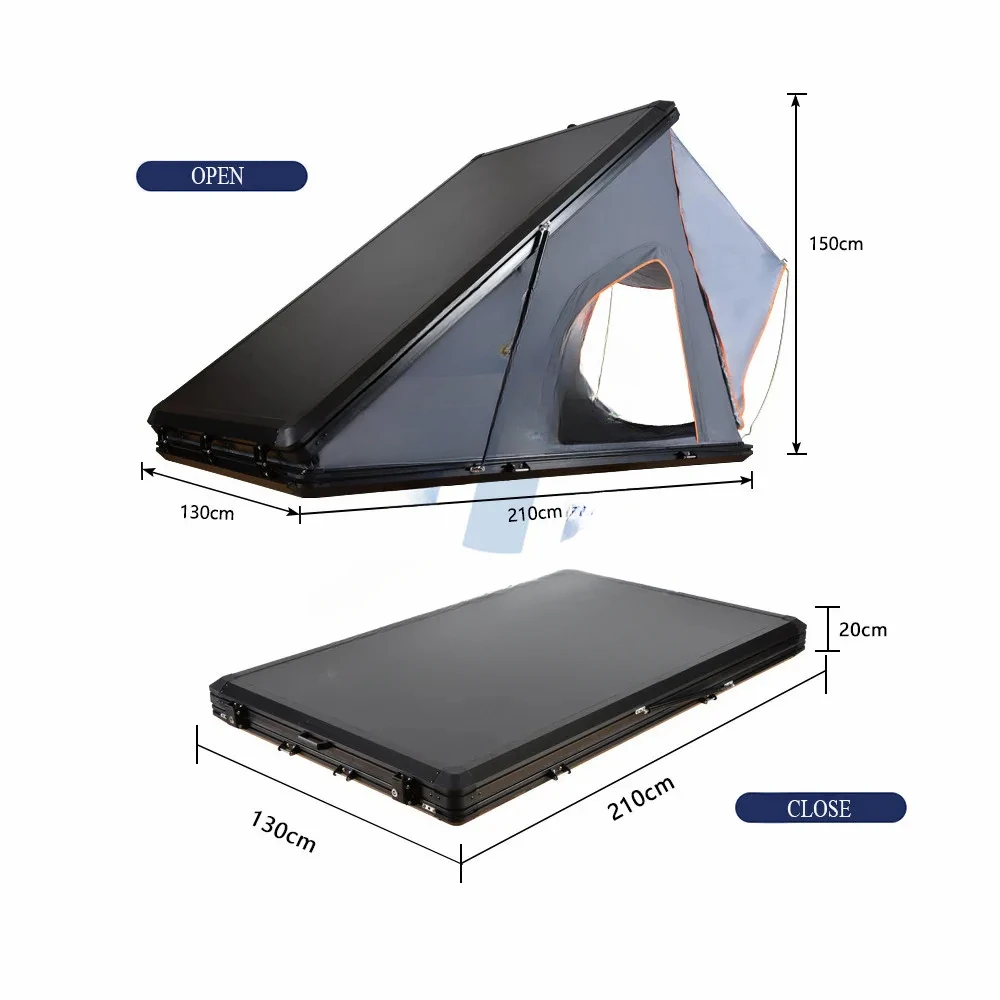 DIY trailer parts Aluminum Triangle roof top tent for Ute tray and canopy custom