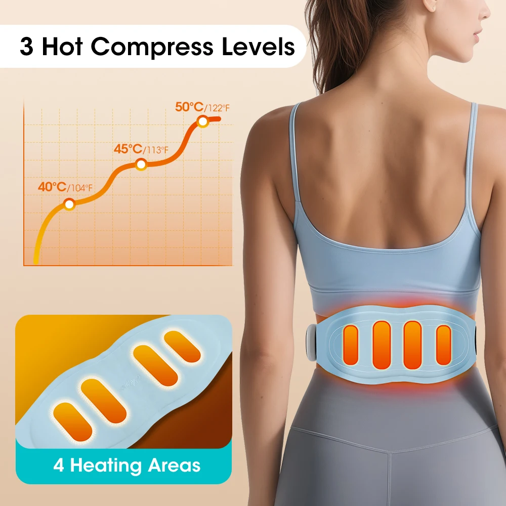 

Electric Hot Compress Abdominal Massager Heated Pad Muscle Relax Waist Belt Waist Massager Heating Lumbar Massage Belt Vibration