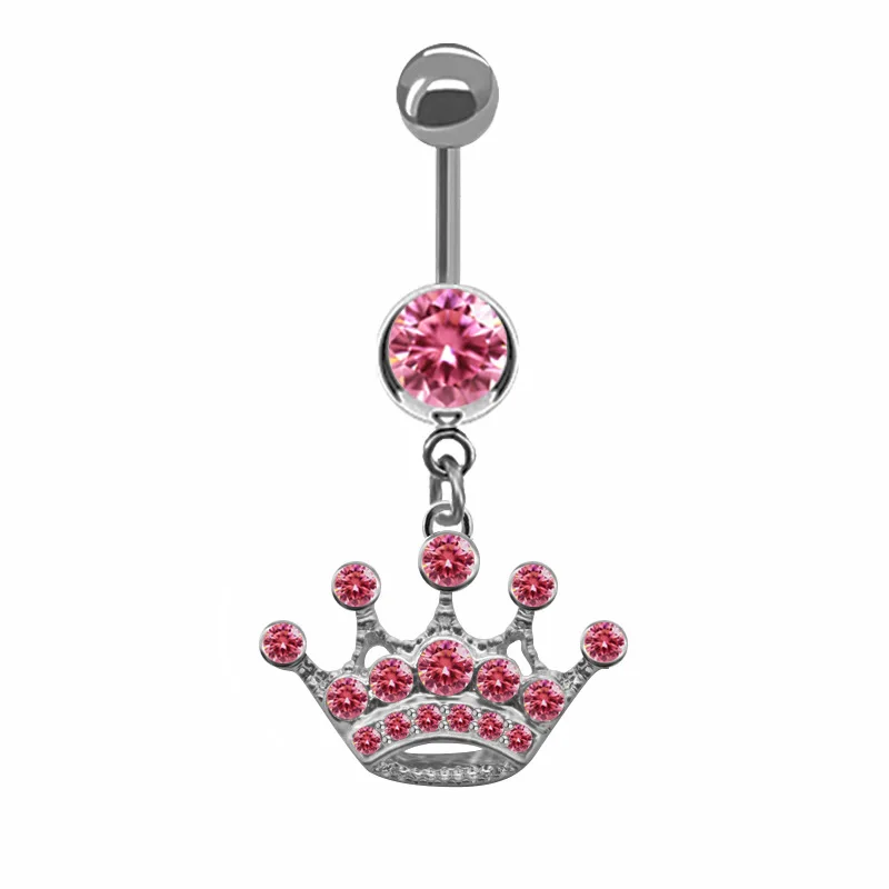 Anel de umbigo de aço inoxidável para mulheres, anéis de umbigo, joia piercing, borboleta rosa na moda, gato bonito, moda sexy