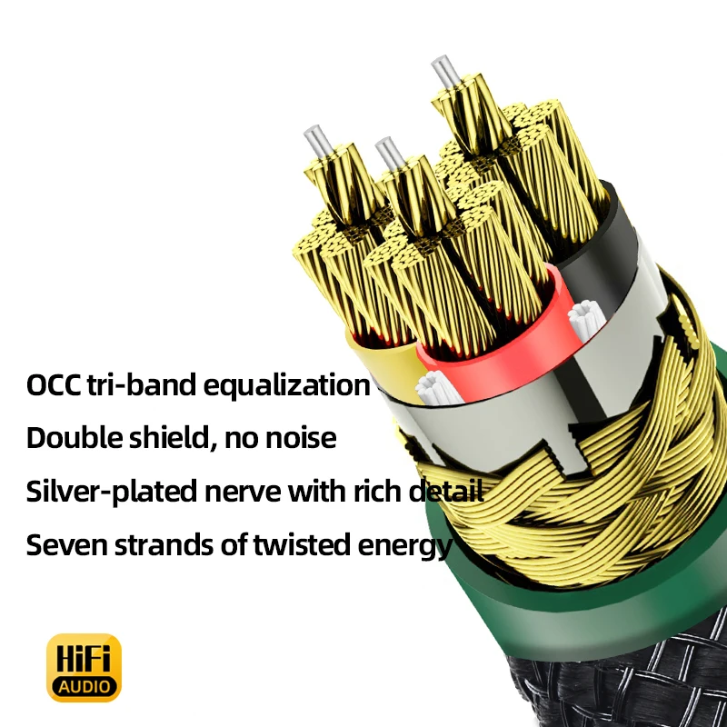 سلك طاقة HiFi Audiophile 1 متر مع قابس الاتحاد الأوروبي، موصل نحاسي OCC ثلاثي النواة وعزل PVC لمضخم الأقراص المضغوطة وكابل الصوت