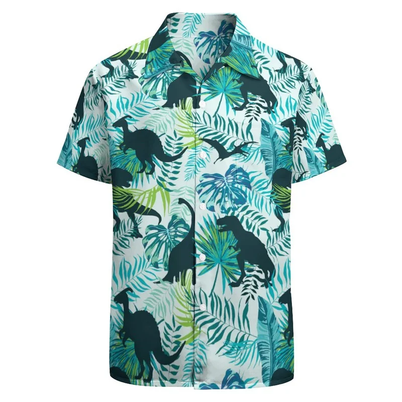 Classic 3d Print Palm Ducks Hawaiian Shirt For Men Retro Party Vacation Shirt Short Sleeve Button Up Shirt Street Beach Clothing
