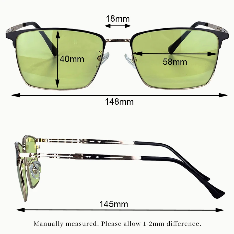 Intelligente Blaulicht-Filterbrille für Männer, Anti-Blaulicht-Lesebrille, tagsübergebrauch, vorteilhaftes blaues Licht, große Größe, 148 mm – Detail 4
