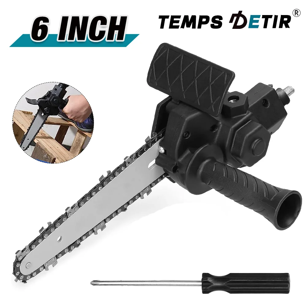 6-Inch Electric Drill Conversion Electric Chain Saw Adapter Tool, Home Portable Mini Chainsaw,Woodworking Trimming/Cutting Tools