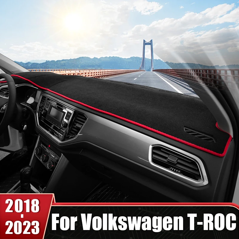 For Volkswagen VW T-ROC TROC 2018 2019 2020 2021 2022 2023 Car Dashboard Cover Mat Instrument Carpet Non-Slip Pad Accessories