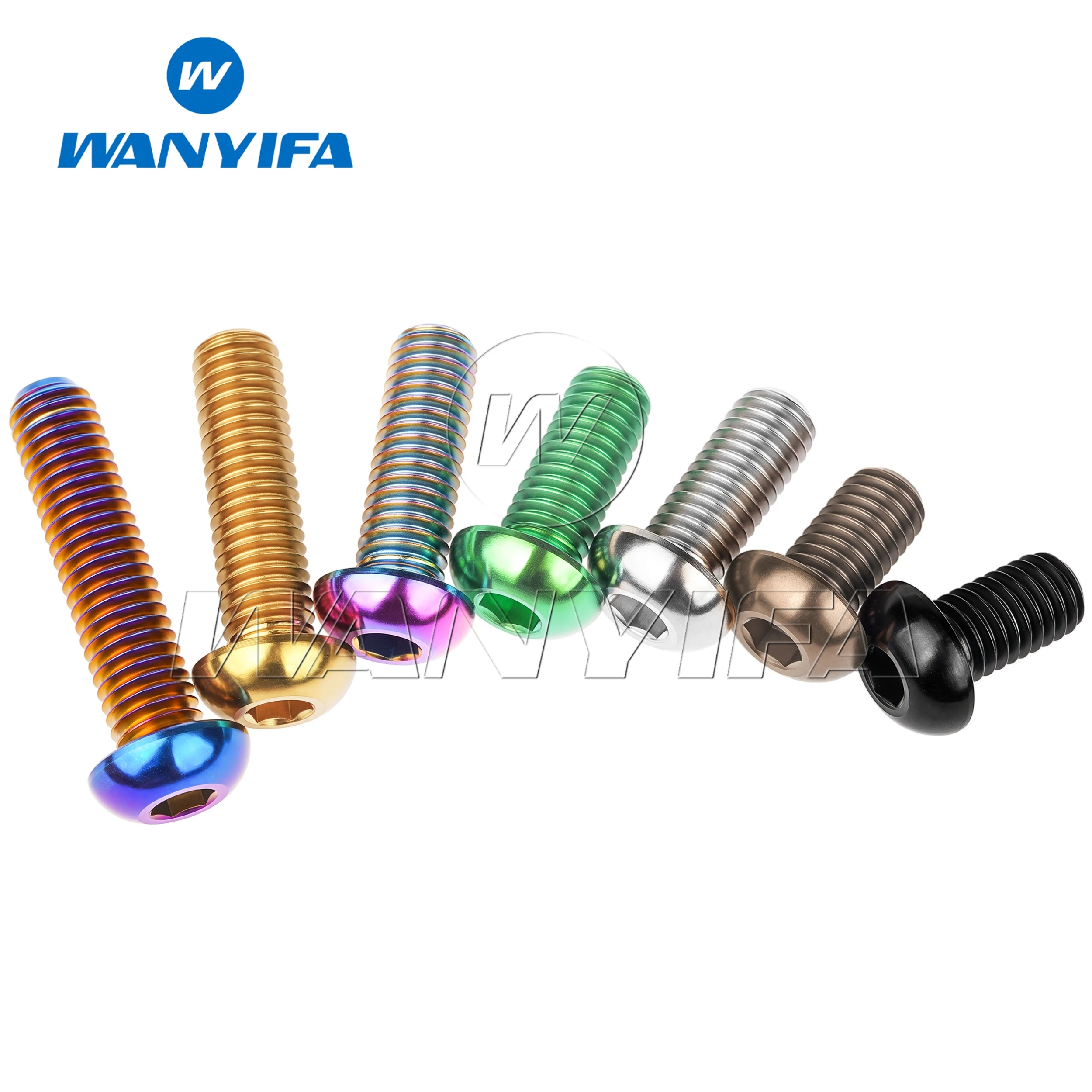 Wanyifa titanyum cıvata Ti M6/M8x12/15/16/20/25/30/35MM yarım yuvarlak altıgen başlı vidalar için bisiklet motosiklet araba bisiklet tamir