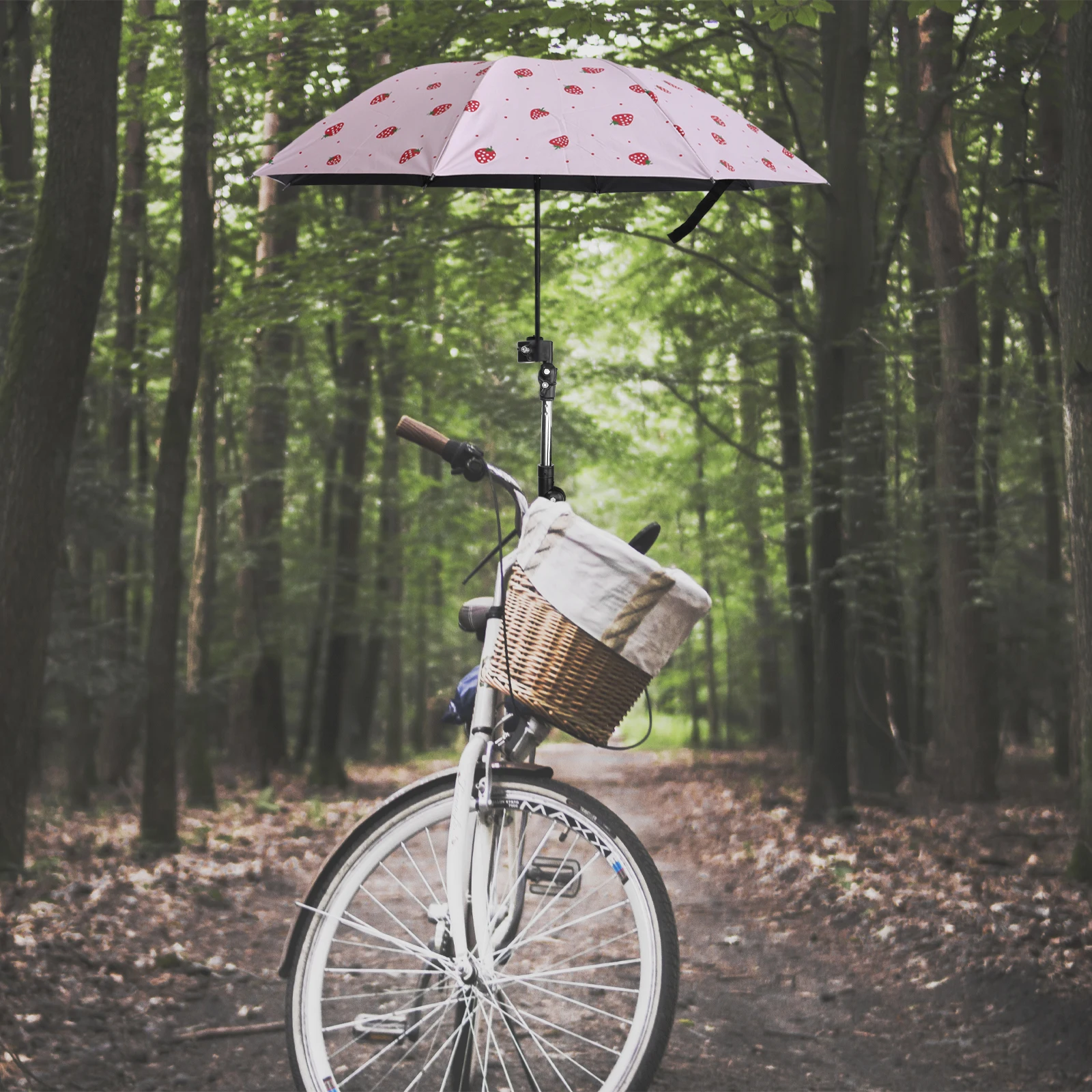 

Umbrella Stand Bike Cycle Connector Holder Bar Bracket Attachment Clamp Thicken