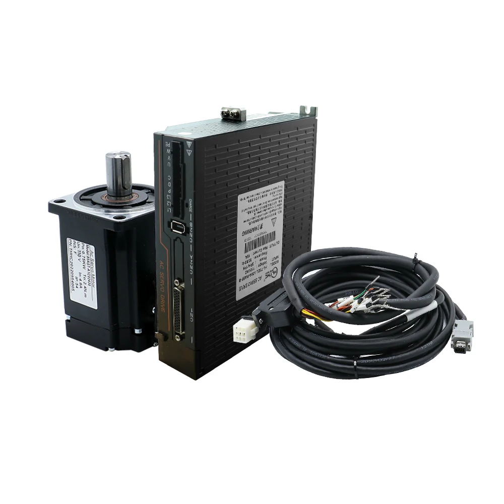 التشفير المغناطيسي 110 فولت مرحلة واحدة محرك سيرفو يعمل بالتيار المتردد 400 واط 1.27NM 60 مللي متر محرك معزز ل CNC 400 واط مع محرك RS485 T3DL