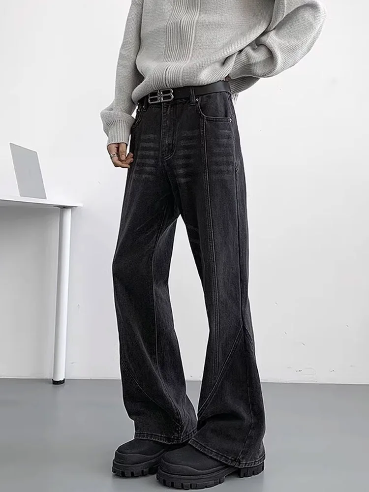 

Мужские джинсы American High Street CleanFit 3D пошив, свободные прямые брюки, расклешенные слипоны, утягивающие брюки, молодежный тренд