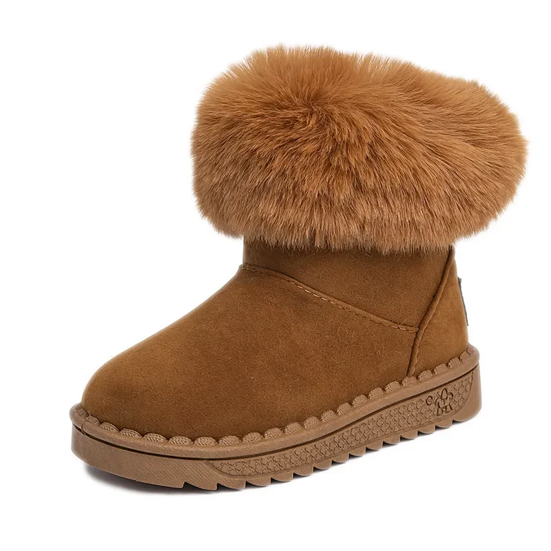 الشتاء الأطفال الدفء أحذية الثلوج الاطفال موضة منخفضة أعلى إضافة Velet رشاقته الجوارب الأطفال آذان أرنب حجر الراين أحذية بوت قصيرة #5