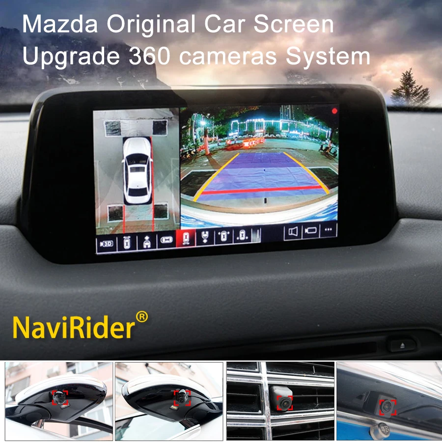 Touch Screen 360° Surround View Car Camera For Mazda Cx5 Cx3 Cx7 Cx4 Cx9 Rx7 Rx8 Atenza Alexa 6D Cameras For Car Android Screen