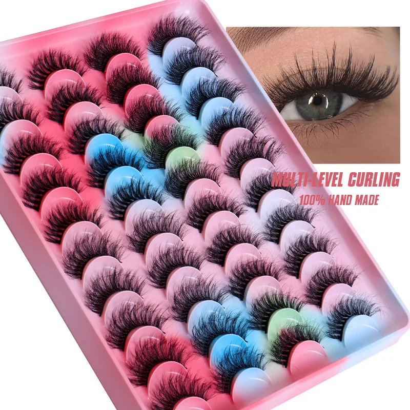 

20 Pairs 3D Faux Mink Lashes Natural Thick Long False Eyelashes Dramatic Volume Fake Eyelash Extension Beauty Eye Makeup Tools