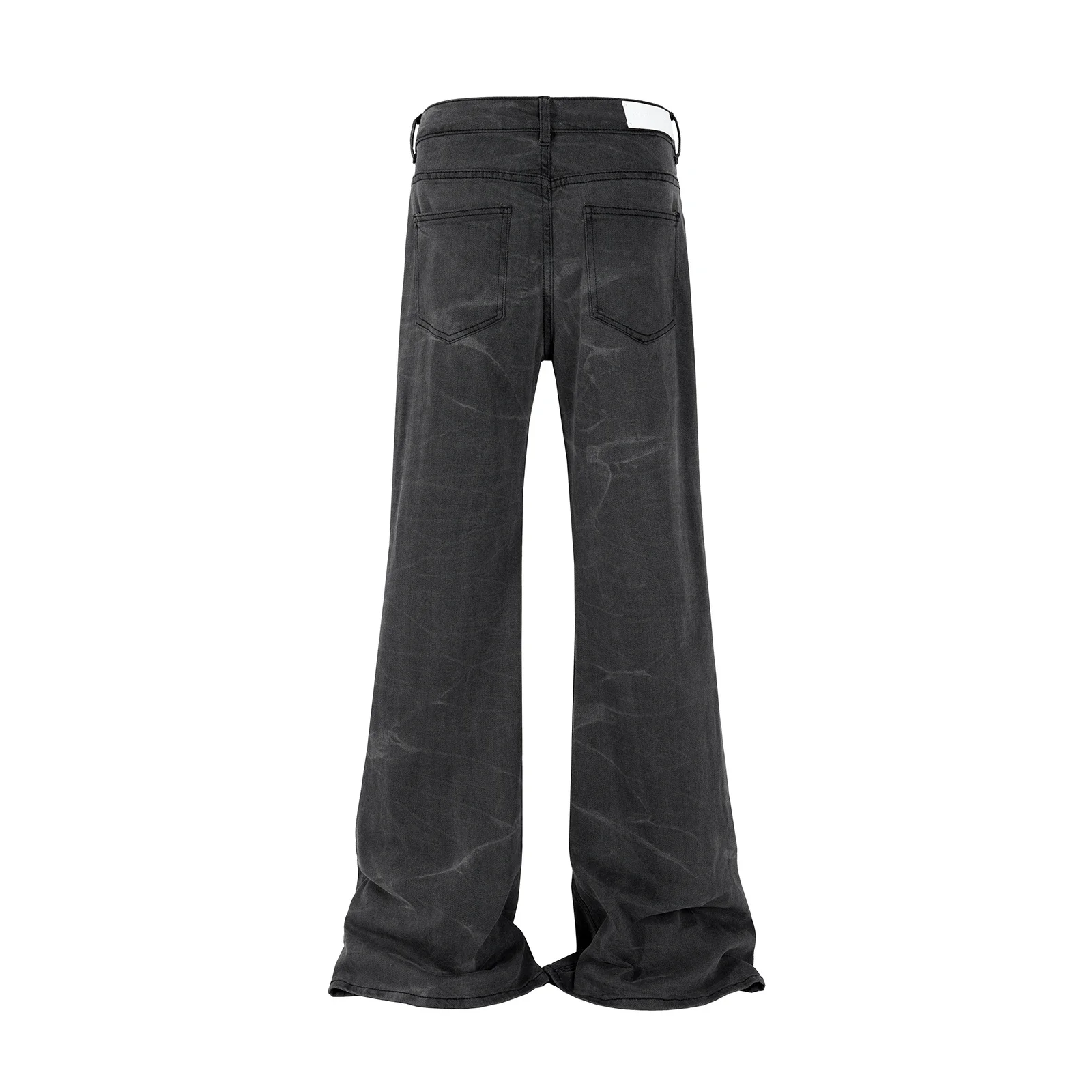 Pantalones vaqueros con estampado de ondas de agua lavados para Hombre, Pantalones rectos, Pantalones vaqueros holgados informales