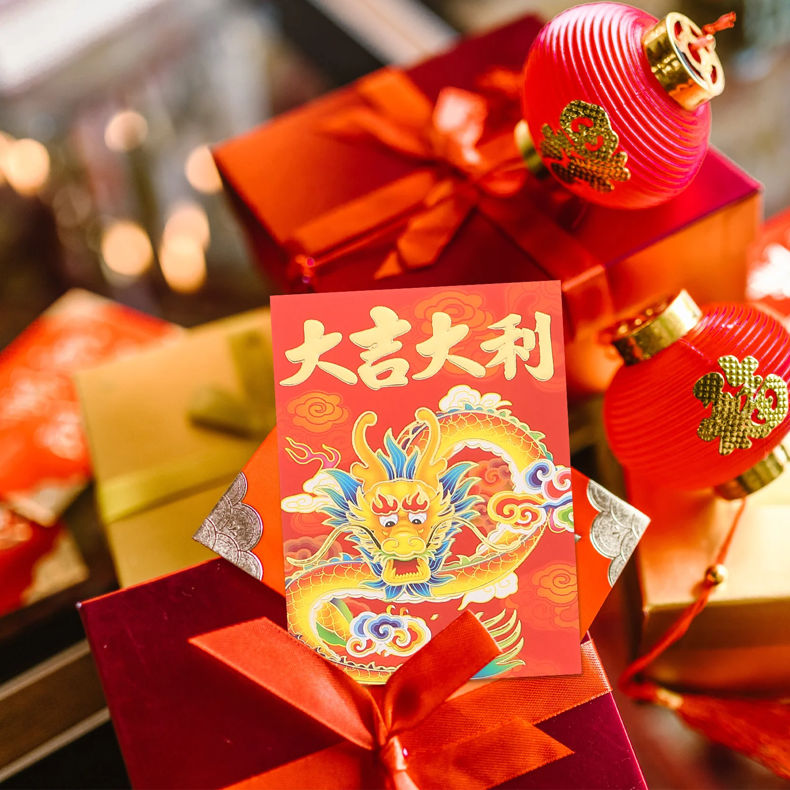 30Pcs Paper Red Envelopes Chinese Style Traditional Lucky Money Packets for Spring Festival Chinese New Year Party Supplies