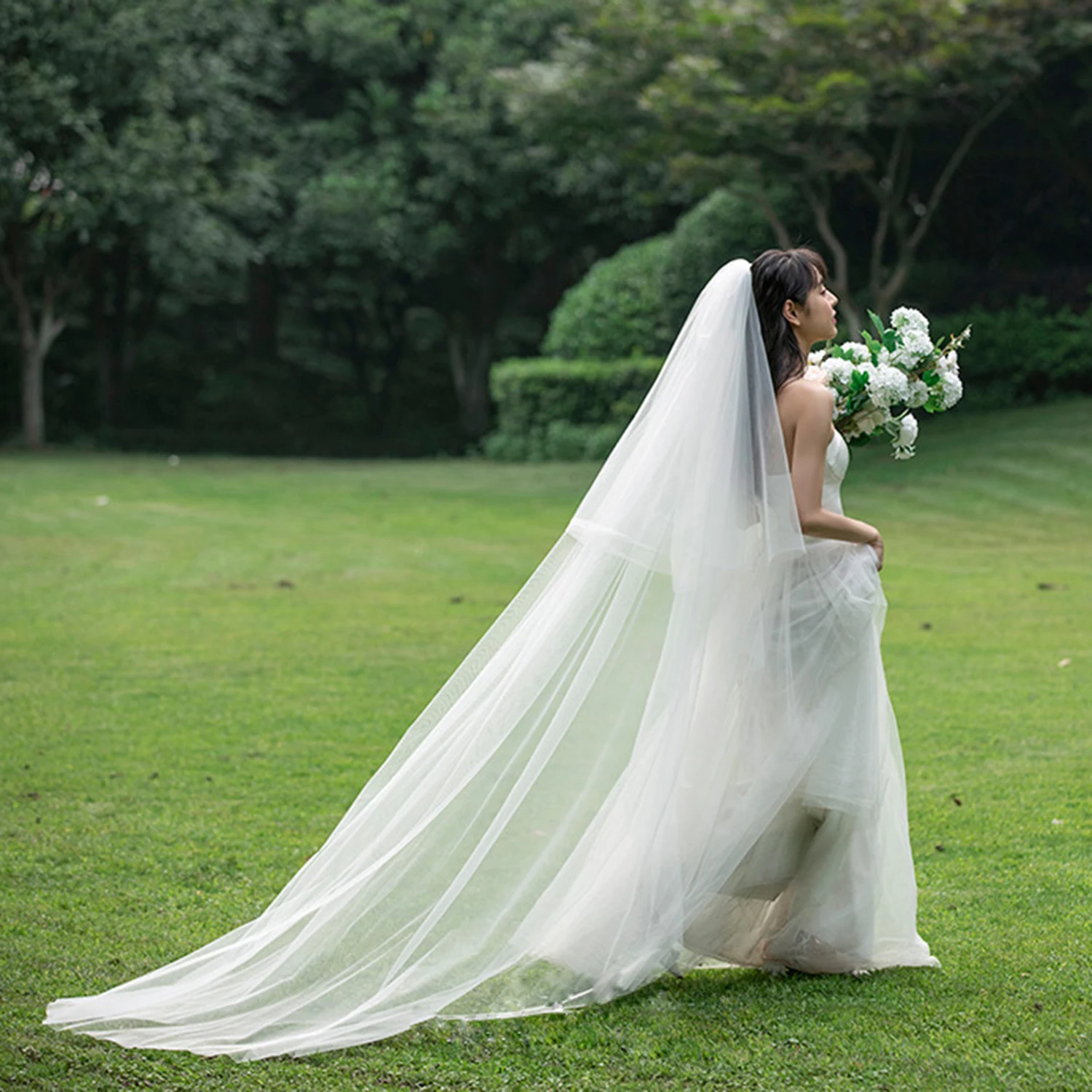 3 Meters Wedding Veil White Ivory Simple Bridal Veil With Comb Wedding Veil Hot Sale Elegant Wedding Accessories