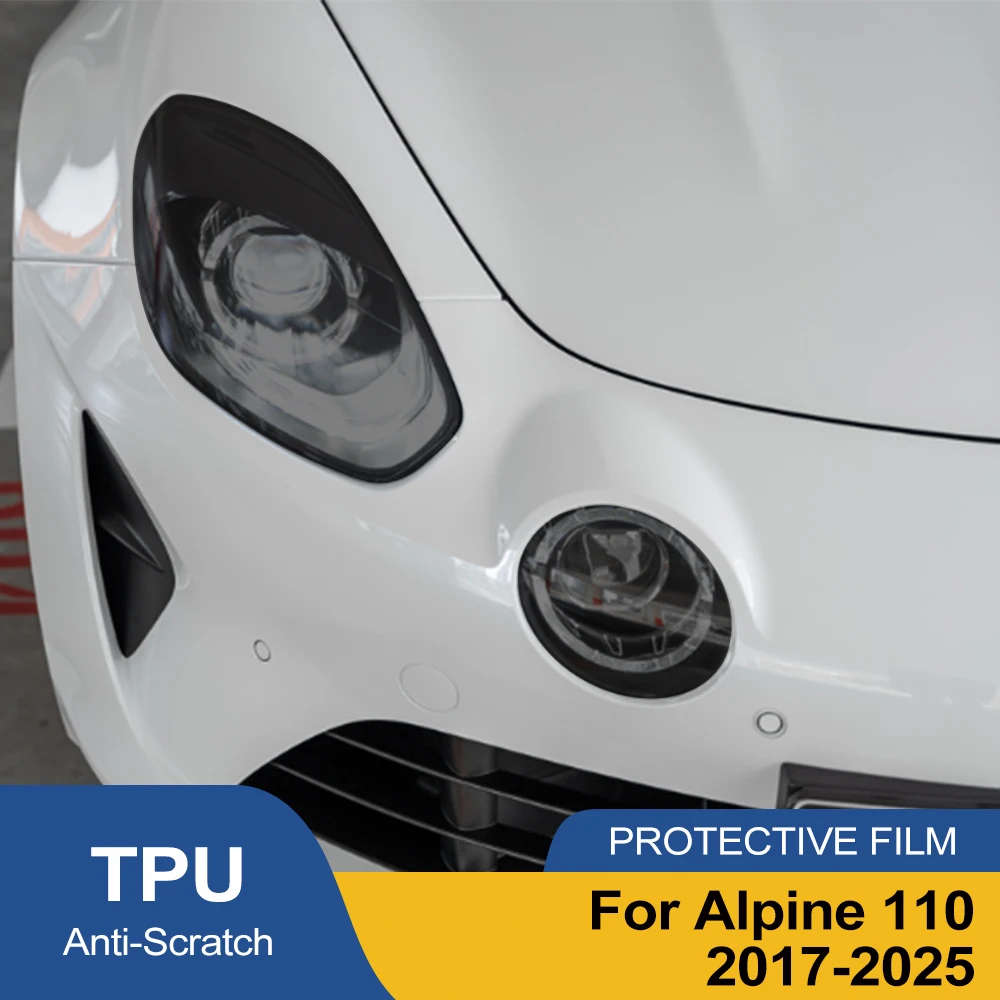 Smoke Black Pre Cut Car Headlight Protective Film For Alpine 110 TPU PPF Anti-Scratch Car Vinyl Wrap Kit High-Gloss Film Kit