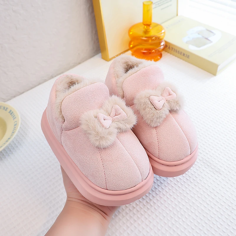 

Winter children's snow boots for boys and girls with plush short boots, thickened and warm children's shoes, baby cotton boots