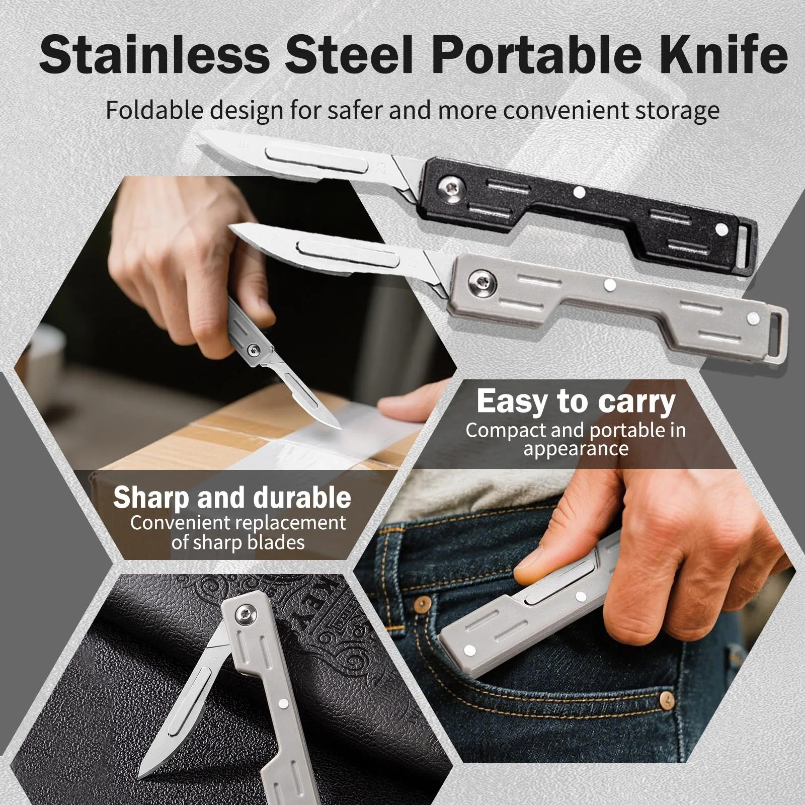 Multifunctional Stainless Steel Art Knife Folding Portable Cutting Paper Electrician Professional Use Outdoor Practical Tools