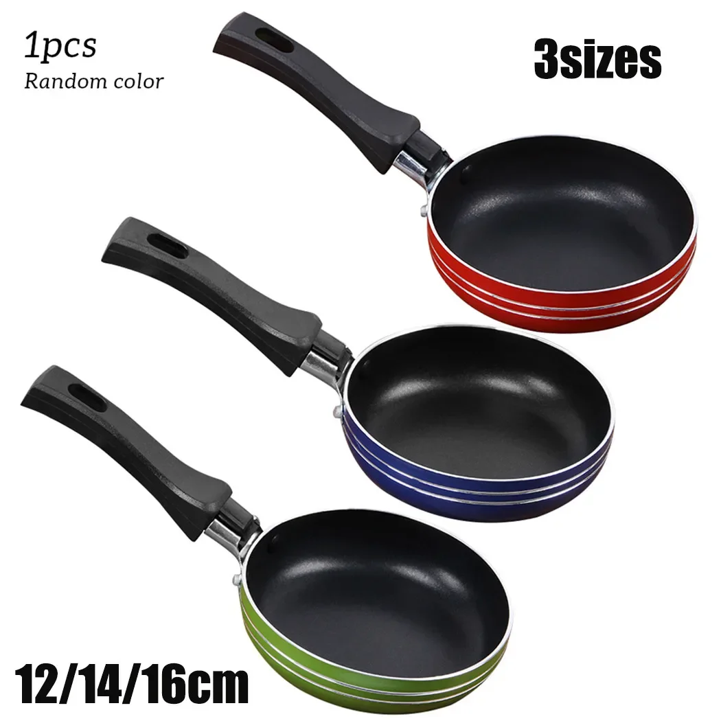 1pcs 12/14/16cm Mini Frying Pan Non-Stick Steel Frypan Pot Saucepan Random Color For Cookware Thickened Non Stick Pan Omelet Pan