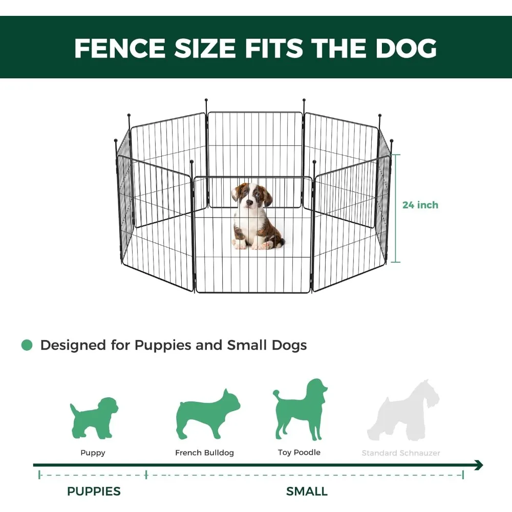 Cão 24 polegadas 16 painéis para filhotes e cães pequenos, portátil para uso interno e externo