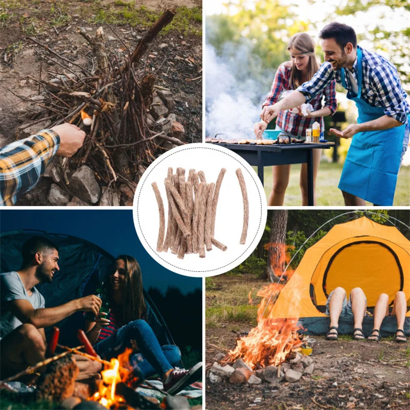 4/10 Stuks Survival Wick Hennep Koord Camping Aansteker Hennep Vuur Starters Outdoor Wick Camping Touwen Survival Tools