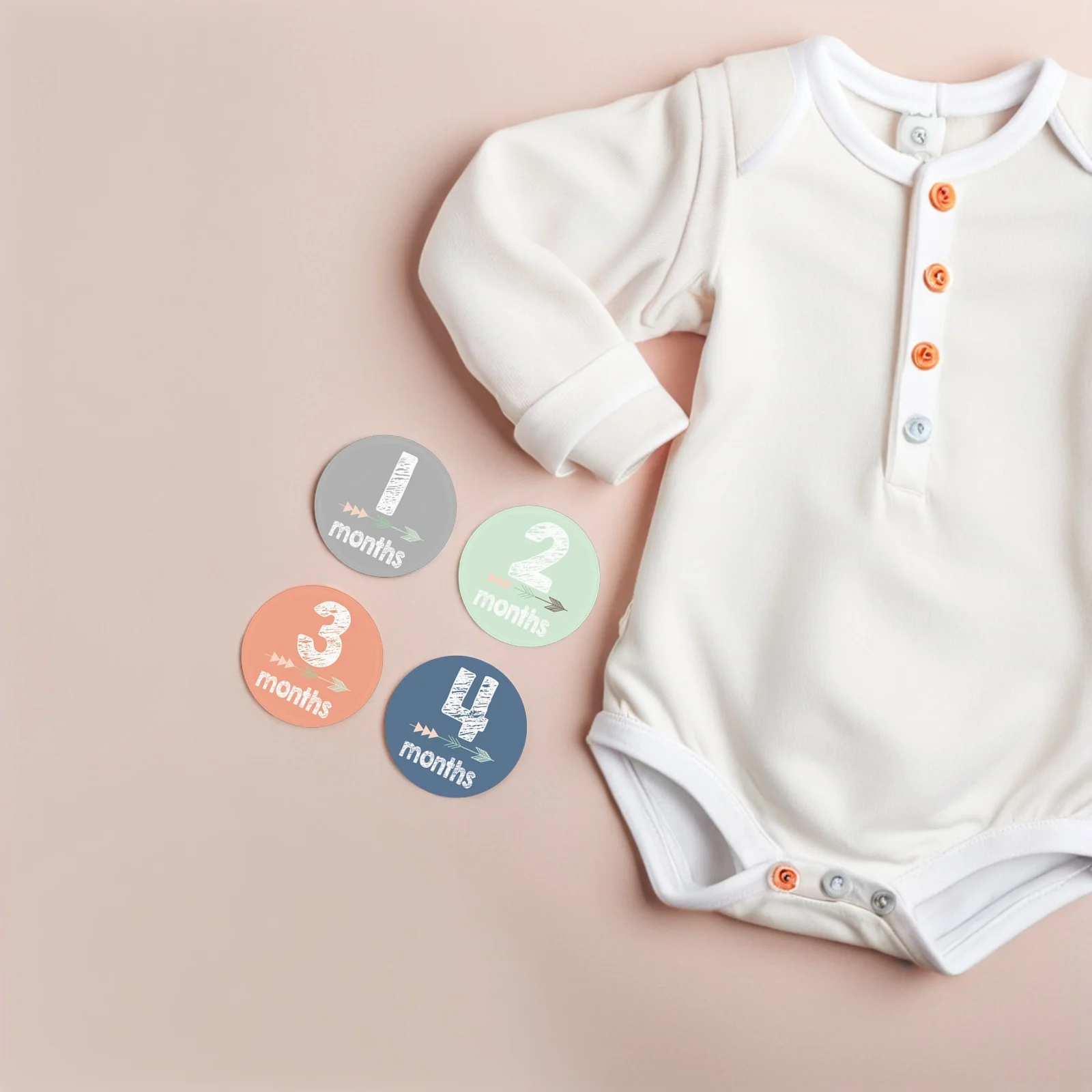 

12Pcs Baby Monthly Stickers Newborn Milestone Self-Adhesive Scrapbook Photo Props Album Infant Growth Monthly Tracking