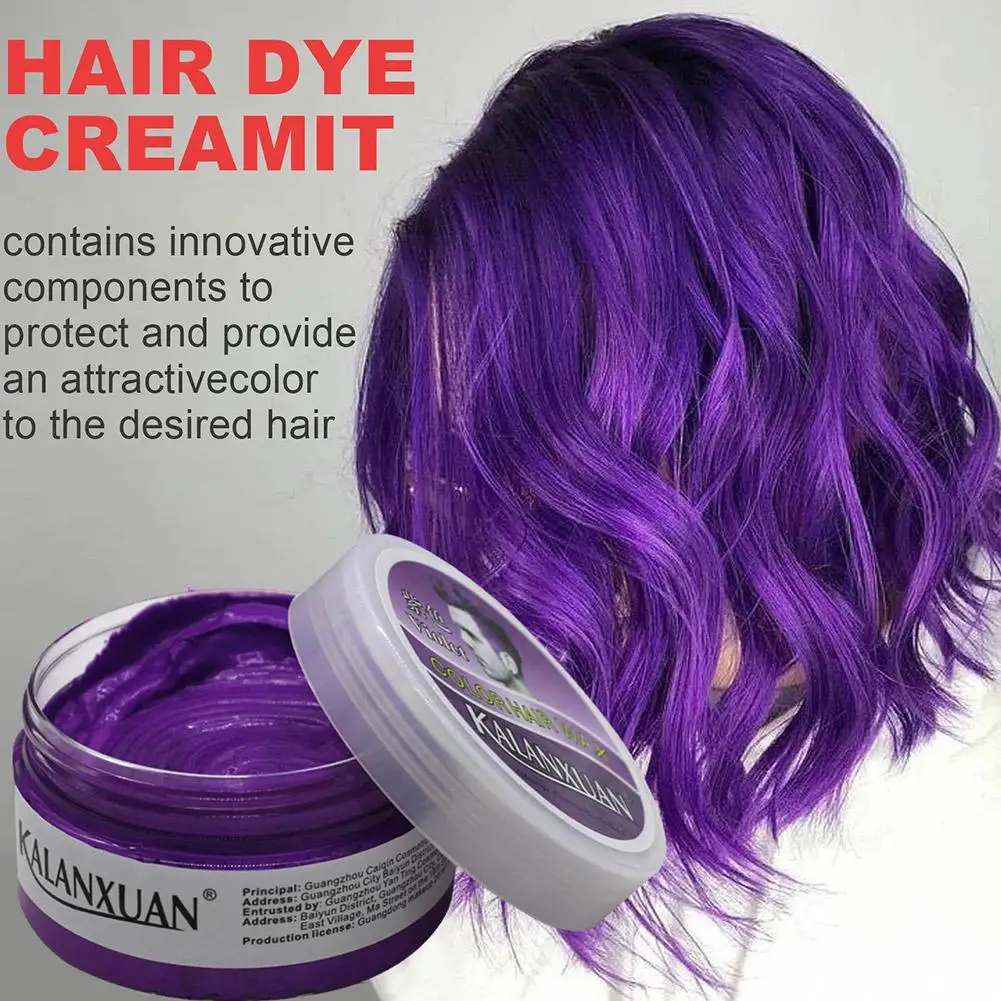 9-kleuren haarkleuren wasverf klei tijdelijke vormpasta zwarte kleur haarklei tijdelijke haarverf blauw bordeaux oma grijs