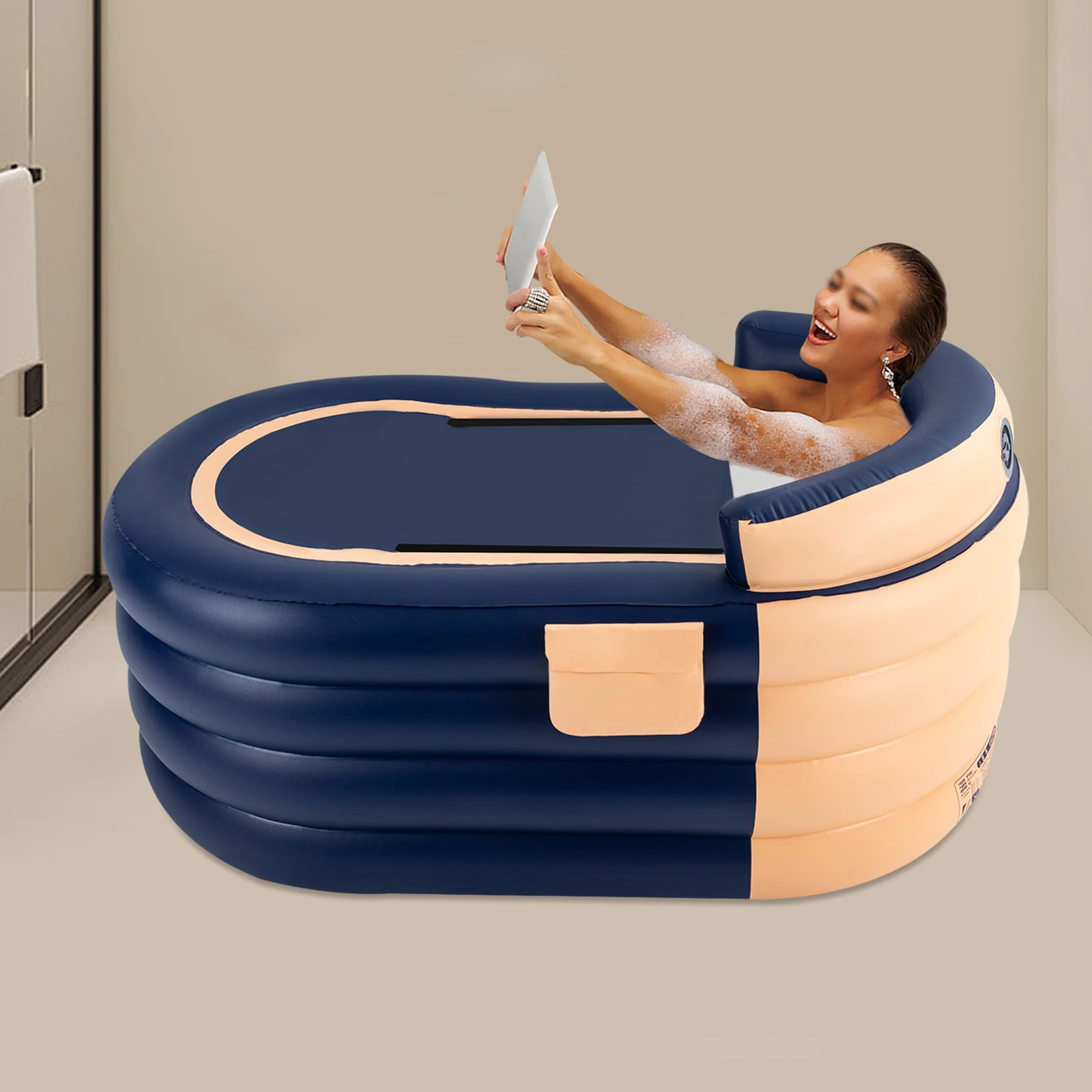 Inflatable Adult Bathtub With Wireless Electric Air Pump Household 1.4m 4 layer Suitable For Hot Water Bath & Ice Bath