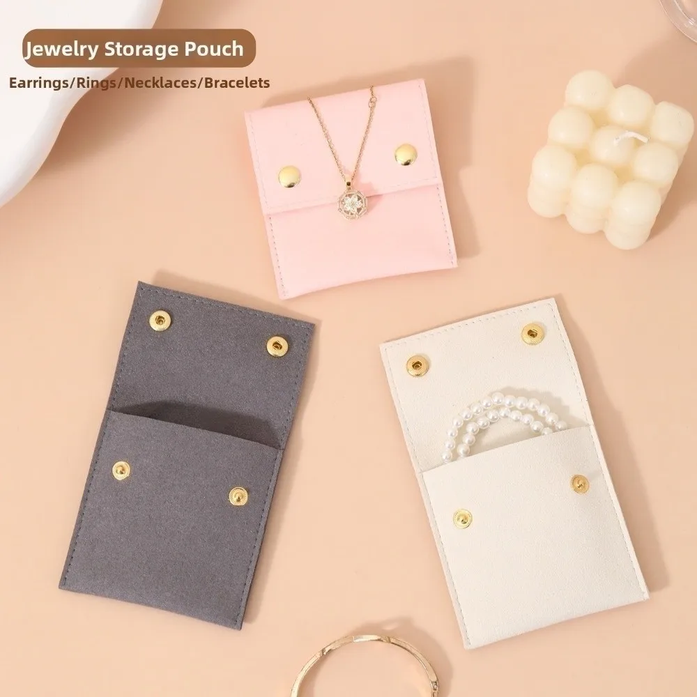 Microfiber Velvet Mini Jewelry Display Bag Small Foldable Necklace Ring Packing Bag Container Storage Case Earrings Organizer