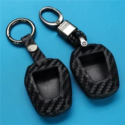 For Isuzu DMAX D-MAX Mu-x 2.5 2 Buttons Ignition Car Key Case Carbon Fiber Silicone Remote Fob Car Black Cover KeyChain