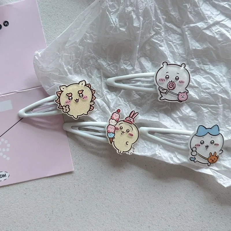 Chiikawa Usagi Kawaii Anime Cartoon Cute Bb Clip Bangs Side Clip Girly Heart Versatile Issue Card Hair Accessories Exquisite