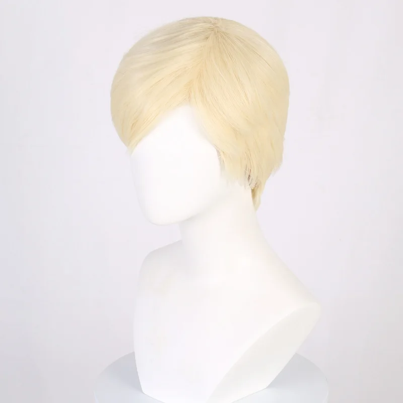 

Synthetic Short Blonde Wig Inspired By Ken-Like Barbie Character Cosplay Party Costume Hairpiece Fashion Styling