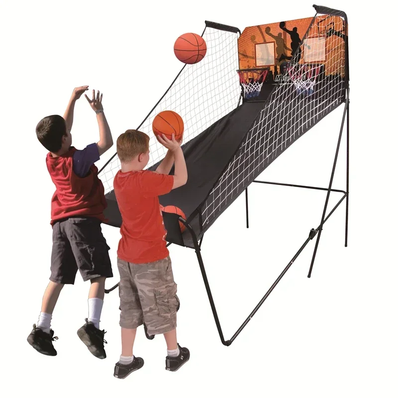 Arcade Foldable Double Shoot Basketball Game Machine For Two Players