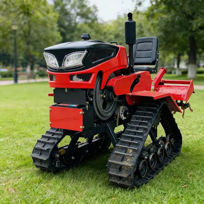 Customized Full Terrain Heavy Duty Crawler Rotary Tiller Multifunctional Cultivator Tractor Plowing Machine with Multiple Tools