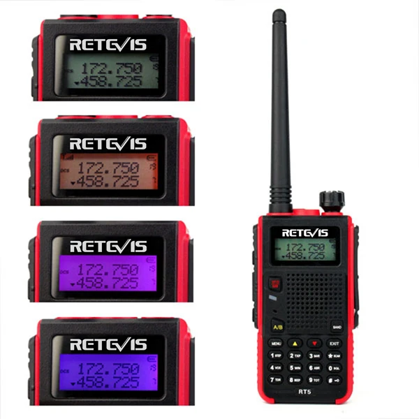 2PACK Retevis RT5 7W 128Channel UHF/VHF FM Walkie talkie Scan 1750Hz 136-174/400-520MHz handheld two way radio+Cable