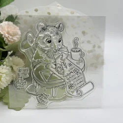 CustomSmall Animal Mouse przezroczysty silikonowy gumowy stempel i arkusz matrycy przylgnąć Scrapbooking DIY uroczy wzór Album fotograficzny