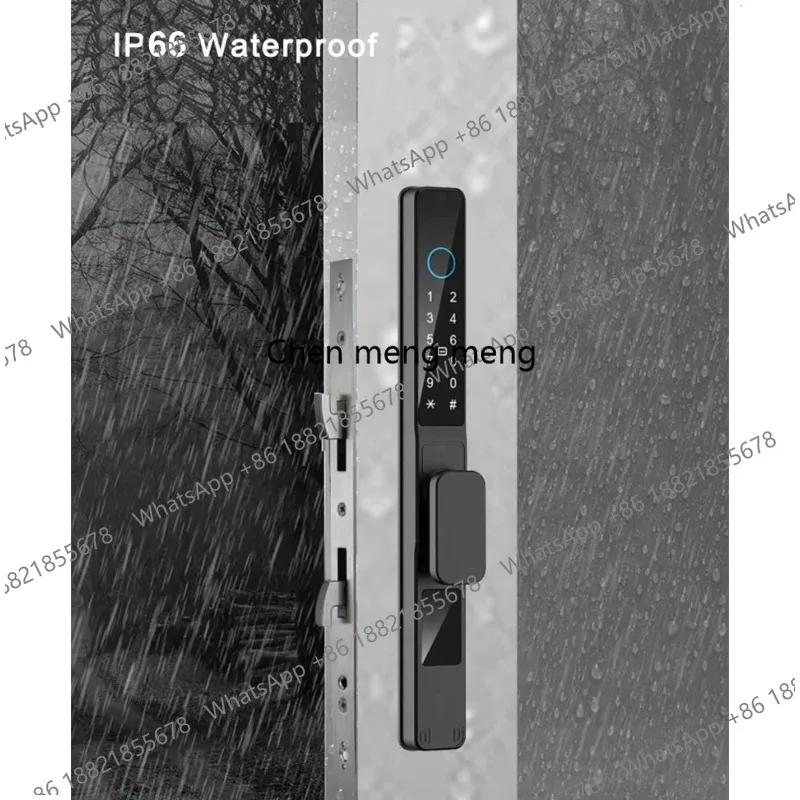 Waterproof Sliding Door Smart Lock TTLock App Alexa Fingerprint Digital Code RFID Card Anti-Lock Aluminum Glass Electronic Lock