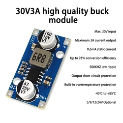 DC 30V to 5V Buck Converter Mini Voltage Regulator Board DC 6-30V Step Down to 5V 9V 12V 3A Power Supply Stabilizer Module