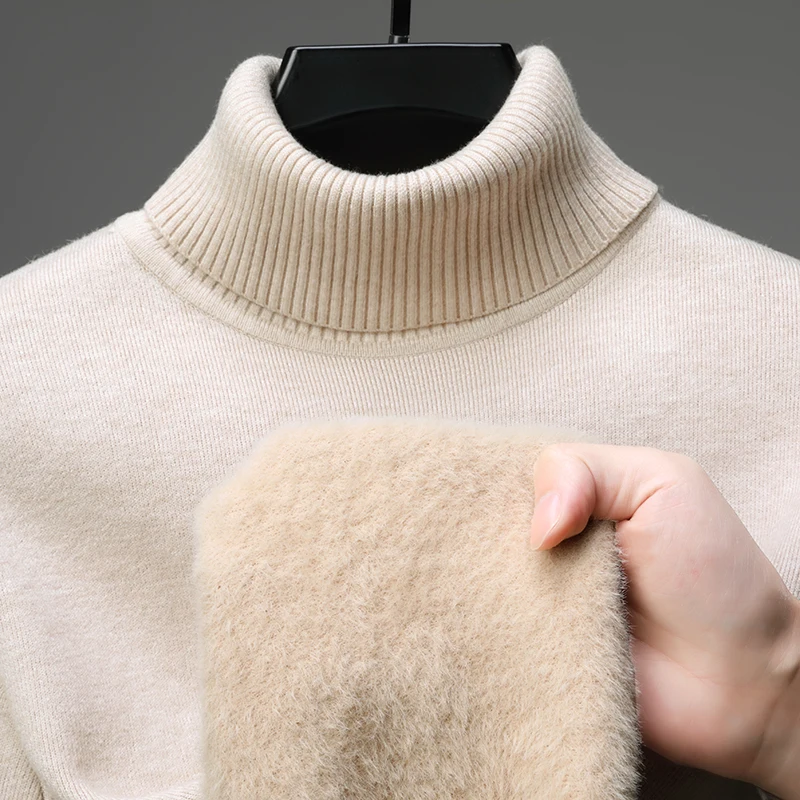 

Luxury brand high-quality fashionable versatile high necked knitted sweater with cashmere base sweater