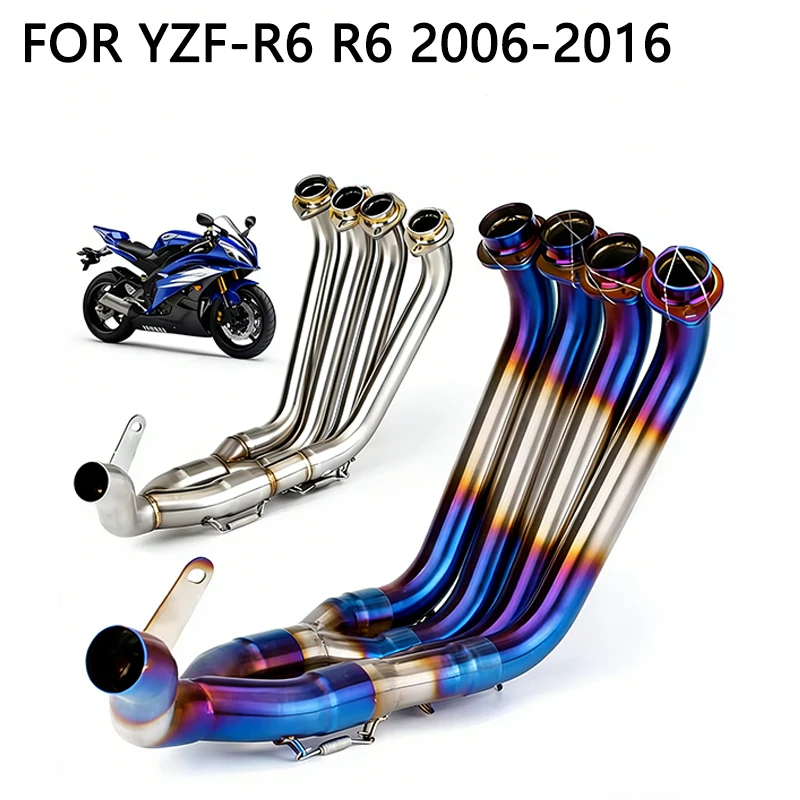 Motorcycle Connect the original muffler Escape Full Link Pipe For YZF-R6 R6 2006-2016 Modified Exhaust Front Header System