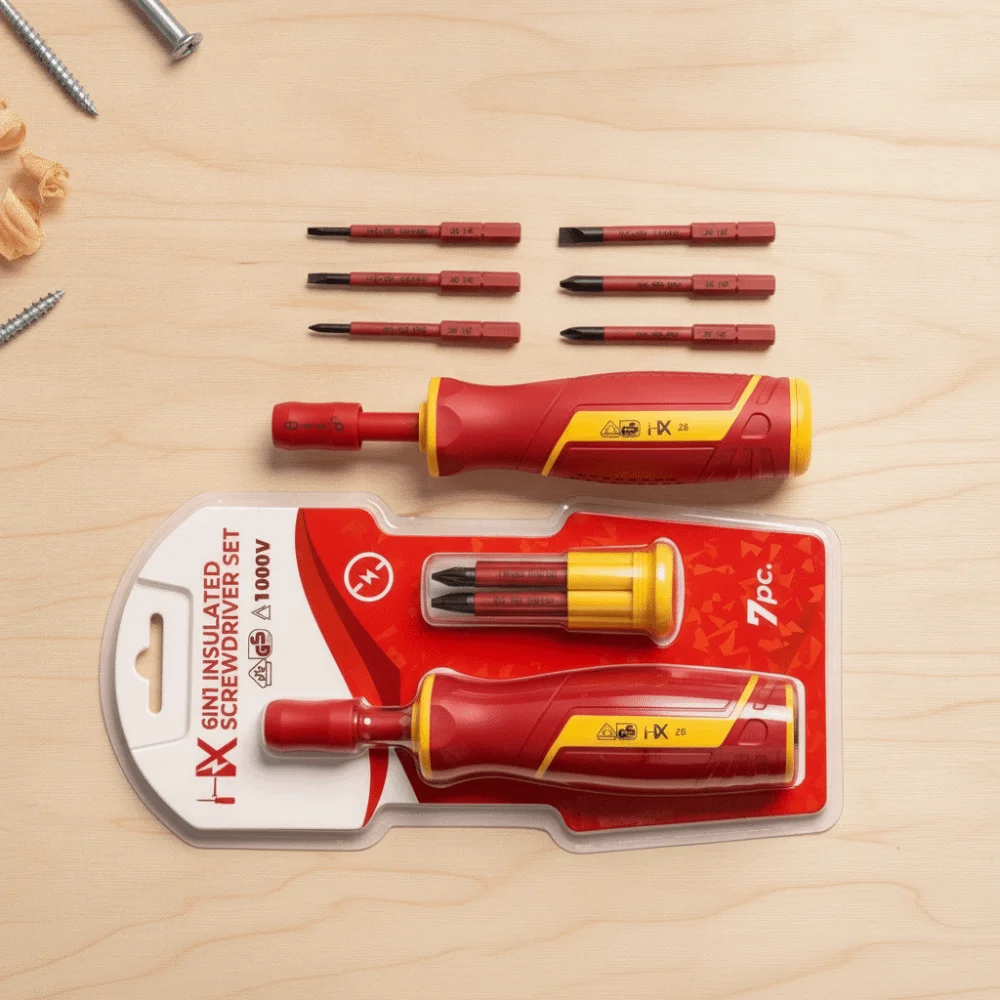 6 in 1 Insulated Screwdriver Set Multi-Tool Quick-Change Interchangeable Screwdriver Kit With Case VDE Screwdriver Bit Set