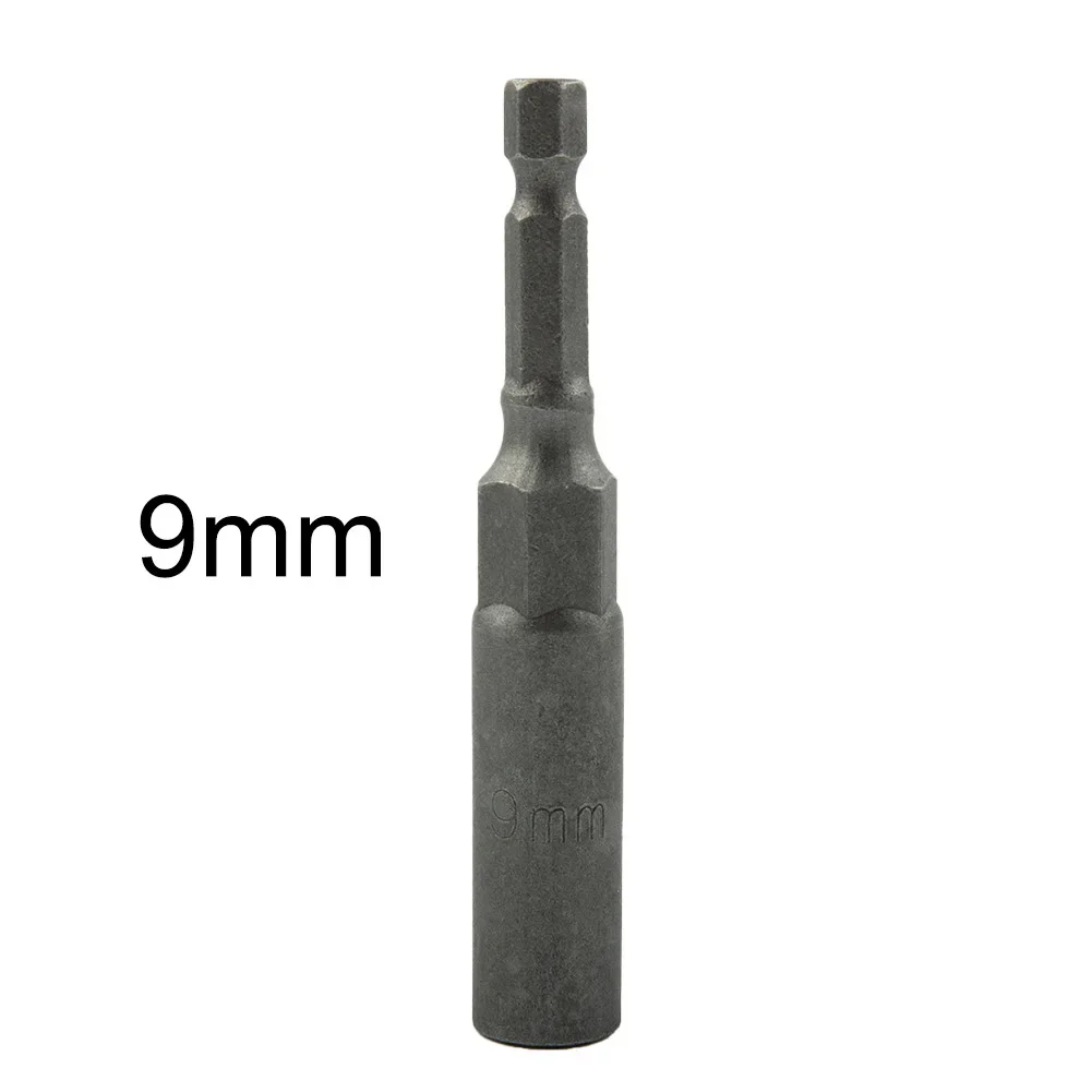 1PC Hex Socket Sleeve Nozzles Nut Driver 80mm HRC60 5.5mm-19mm Power Screwdriver Handle Tools Power Drill Impact Driver